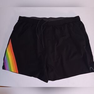 RHONE Equinox Pride Men's Black Athletic Lined Shorts Size XL